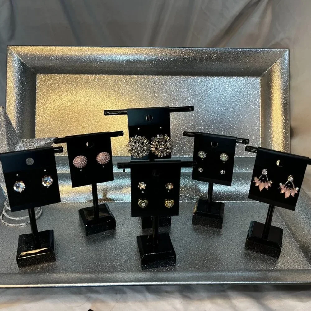 Pick 3 Earring Bundle, Silver & Pink Mixed Stud Sets